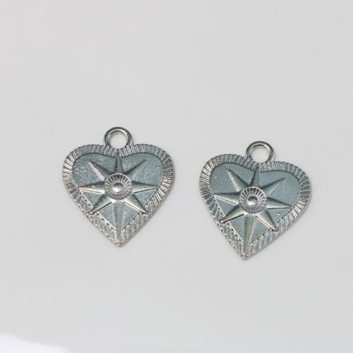 Zinc Alloy Heart Pendants, plated, DIY, silver color 