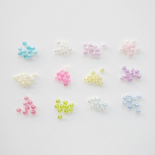 Perles acryliques plaquée, Acrylique, Rond, Placage de couleur AB, DIY, plus de couleurs à choisir, 7.5mm, Environ Vendu par sac