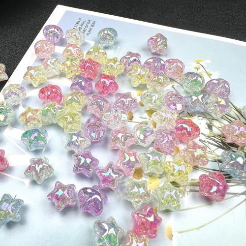 Plating Acrylic Beads, Star, colorful plated, DIY mixed colors, 12mm, Approx 