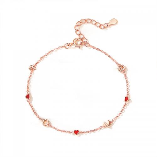 Sterling Silver Bracelets, 925 Sterling Silver, with 4CM extender chain, plated, for woman & epoxy gel Approx 15.5 cm 