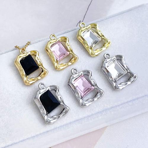 Colgantes de diamantes de imitación de la aleación de zinc, con diamantes de imitación, más colores para la opción, 15x22mm, Vendido por UD