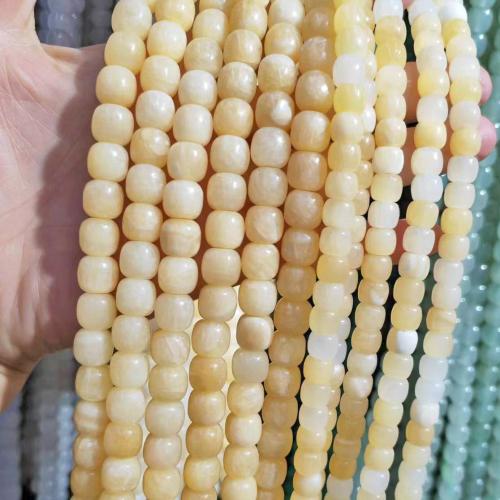 Einzelne Edelstein Perlen, Blassbraune Jade, DIY & verschiedene Größen vorhanden, gelb, verkauft von Strang