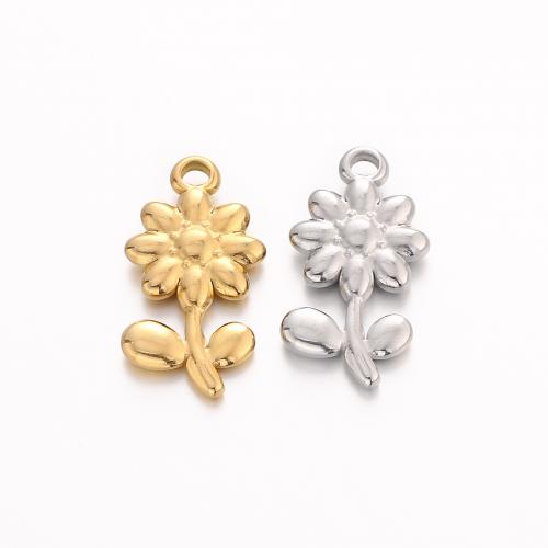 Stainless Steel Flower Pendant, 304 Stainless Steel, Vacuum Ion Plating, fashion jewelry & DIY 