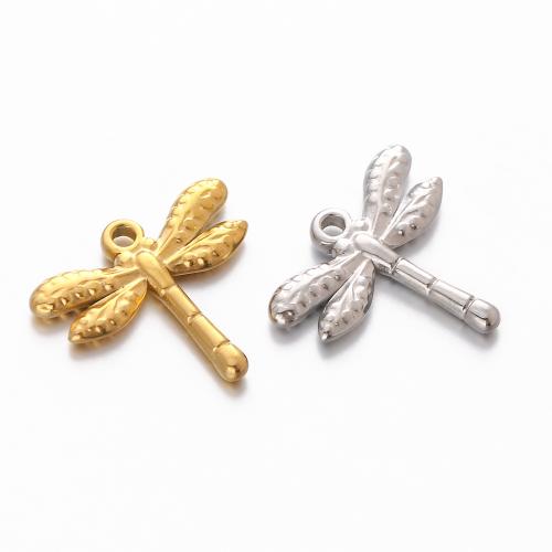 Stainless Steel Animal Pendants, 304 Stainless Steel, Dragonfly, Vacuum Ion Plating, fashion jewelry & DIY [