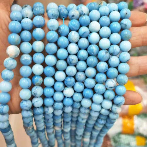 Single Gemstone Beads, Larimar, Round, DIY blue 