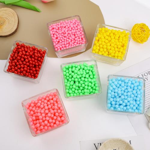 Solid Color Acrylic Beads, Round, injection moulding, DIY & no hole 