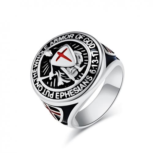 Titanium Steel Finger Ring, polished, Unisex & enamel 