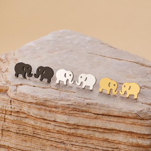 Stainless Steel Stud Earring, 304 Stainless Steel, Elephant, Vacuum Ion Plating, fashion jewelry & for woman & hollow 
