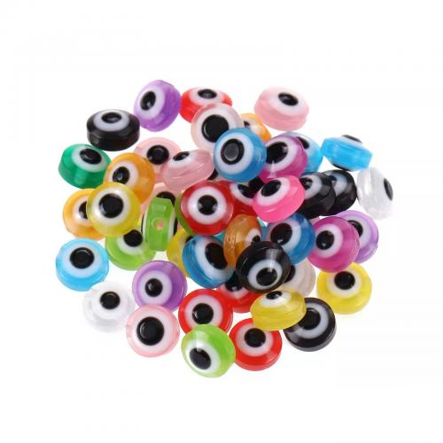 Mode Evil Eye Perlen, Harz, flache Runde, DIY & böser Blick- Muster & verschiedene Größen vorhanden, keine, ca. 500PCs/Tasche, verkauft von Tasche