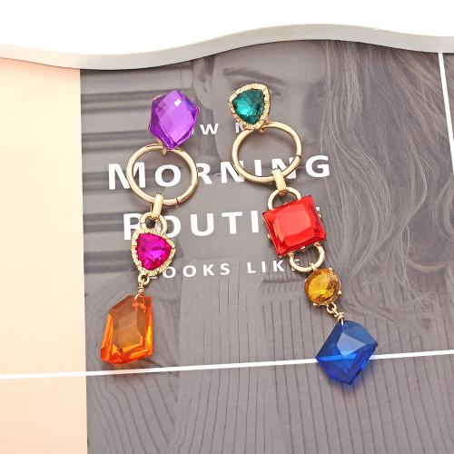 Asymmetric Earrings, Zinc Alloy, with Resin & Acrylic, fashion jewelry & for woman & hollow 