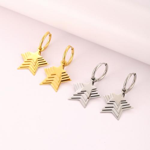 Stainless Steel Drop Earring, 304 Stainless Steel, Star, plated, fashion jewelry & for woman 
