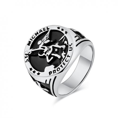 Titanium Steel Finger Ring, polished & for woman & enamel 