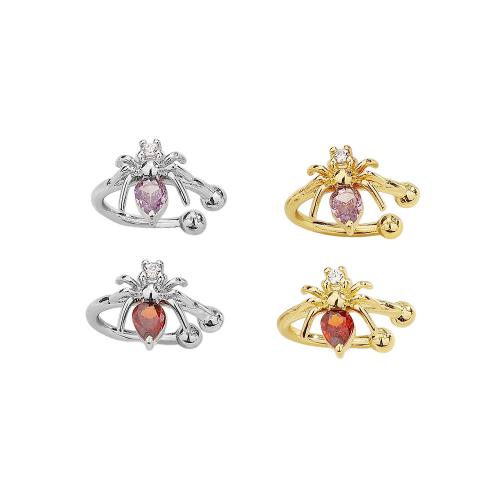 Cubic Zircon Brass Earring, with Gemstone, plated & micro pave cubic zirconia & for woman 
