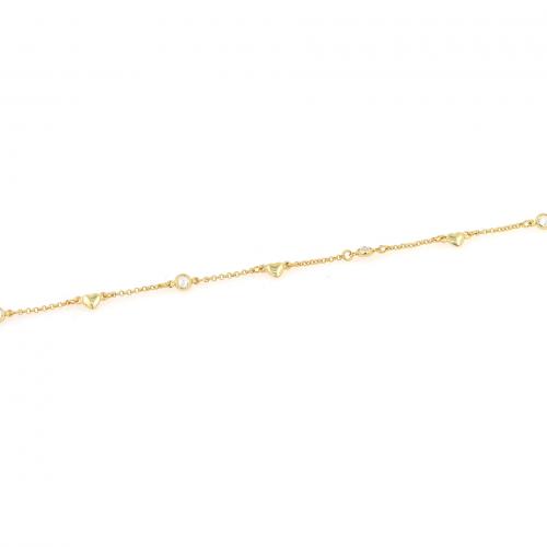 Handmade Brass Chain, Heart, 18K gold plated, fashion jewelry & DIY & micro pave cubic zirconia, 4.5mm 