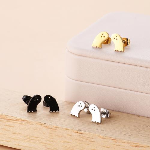 Stainless Steel Stud Earring, 304 Stainless Steel, Ghost, Vacuum Ion Plating, fashion jewelry & for woman 