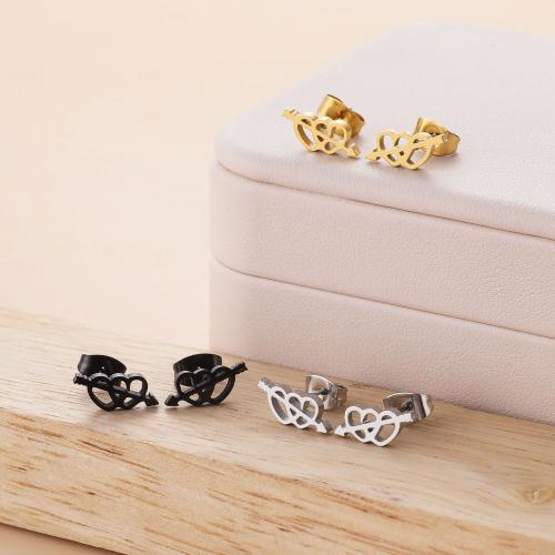 Stainless Steel Stud Earring, 304 Stainless Steel, Heart, Vacuum Ion Plating, fashion jewelry & for woman & hollow 