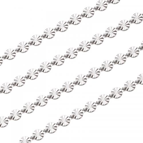 Мода нержавеющей стали ожерелье цепь, Нержавеющая сталь 304, электролизация, DIY, Приблизительно 5м/сумка, продается сумка