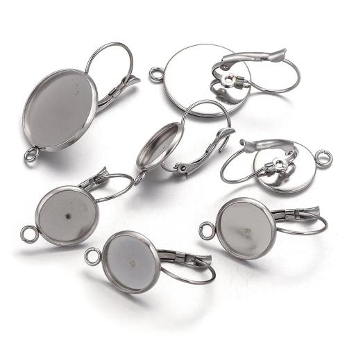 Stainless Steel Lever Back Earring Component, 304 Stainless Steel, DIY original color [