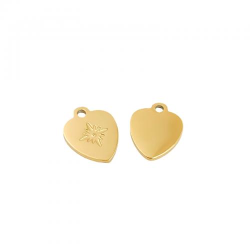 pendentifs de cœur en inox , acier inoxydable 316L, coeur, DIY, doré Vendu par sac