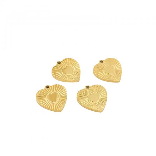 pendentifs de cœur en inox , acier inoxydable 316L, coeur, DIY, doré Vendu par sac