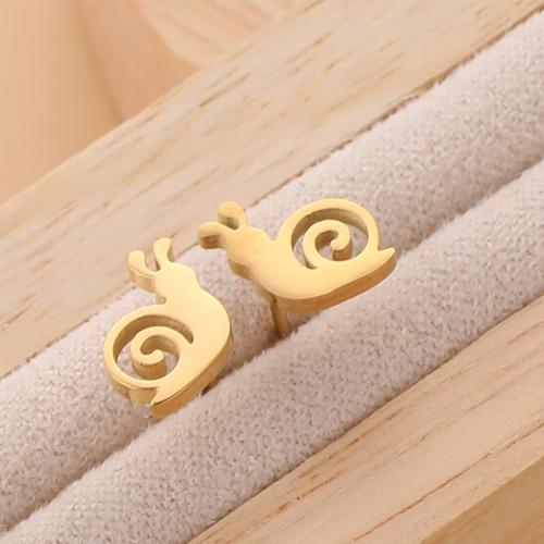 Stainless Steel Stud Earring, 304 Stainless Steel, Snail, plated, for woman 