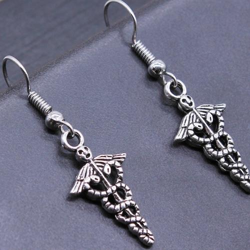 Zinc Alloy Drop Earring, plated, fashion jewelry, silver color 