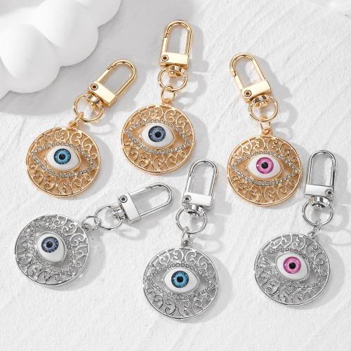 Turquie verre porte-clés, alliage de zinc, avec résine, Mauvais œil, Placage, bijoux de mode & avec strass, plus de couleurs à choisir Vendu par PC