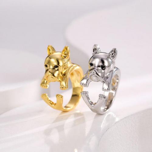Brass Finger Ring, Dog, plated, fashion jewelry & for woman 