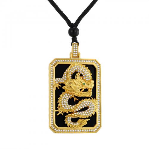 Rhinestone Brass Necklace, with Cotton Thread & Seedbead, plated, fashion jewelry & for man & with rhinestone Approx 30-35 cm 