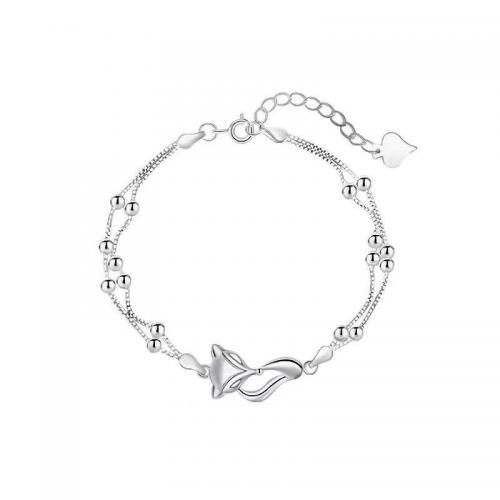 Bracelets en laiton, avec 3CM chaînes de rallonge, Placage, pour femme, couleur platine Environ 16.5 cm, Vendu par PC