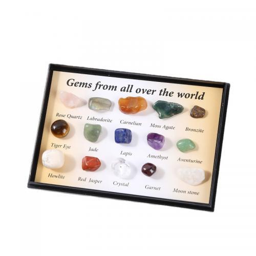 Décoration de pierre perles, pierre gemme, poli, pour la maison et le bureau & styles différents pour le choix, multicolore, Vendu par boîte