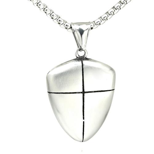 Stainless Steel Pendants, 304 Stainless Steel, Shield, fashion jewelry & Unisex, original color 