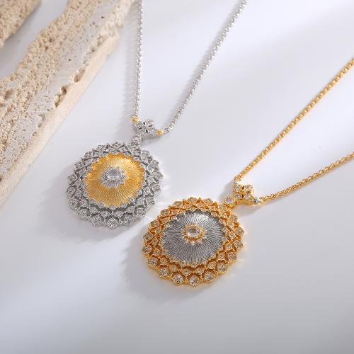 Rhinestone Brass Necklace, plated, fashion jewelry & for woman & with rhinestone Approx 45-50 cm 