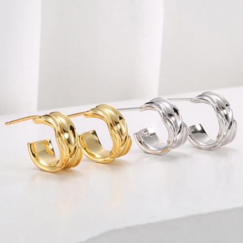 Brass Stud Earring, plated, fashion jewelry & for woman [