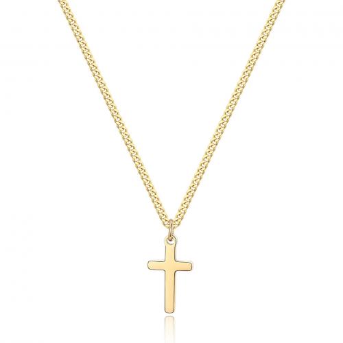 Stainless Steel Jewelry Necklace, 304 Stainless Steel, Cross, fashion jewelry & for woman 32mm Approx 45 cm 