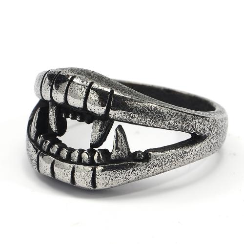 Titanium Steel Finger Ring, Antique finish, Unisex original color 