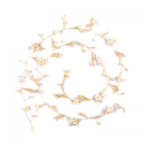 Headband, Zinc Alloy, with Resin & Plastic Pearl, plated, for woman 