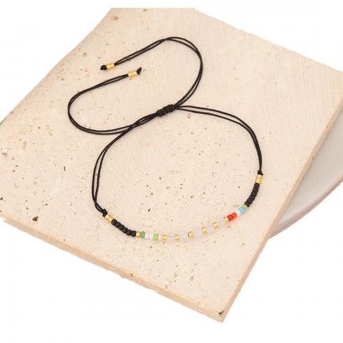 Seedbead bracelet, avec cordon de polyester & cristal, réglable & pour femme, plus de couleurs à choisir Environ 9.8 pouce, Vendu par PC