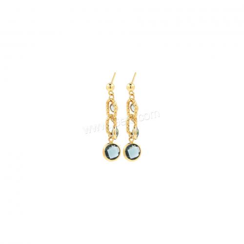 Cubic Zirconia Micro Pave Brass Earring, 18K gold plated, fashion jewelry & micro pave cubic zirconia & for woman 35mm 