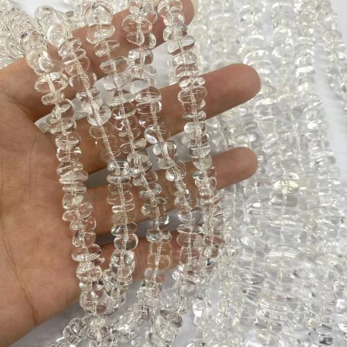 自然透明石英ガラス ビーズ, クリアクォーツ, ナゲット, DIY & 異なるサイズの選択 & 切り面, 透明色（例えばガラス）, 長さ:約 40 センチ, 売り手 ストランド