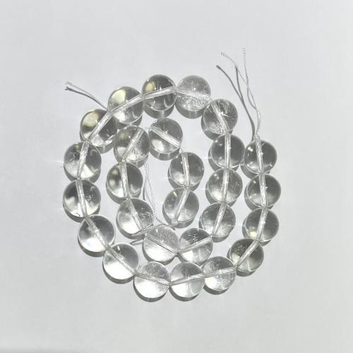 Natürliche klare Quarz Perlen, Klarer Quarz, rund, poliert, DIY & verschiedene Größen vorhanden, klar, Länge:ca. 40 cm, verkauft von Strang