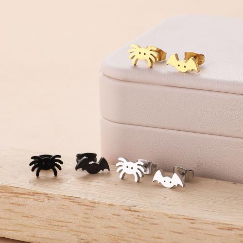 Stainless Steel Stud Earring, 304 Stainless Steel, Spider, plated, for woman 