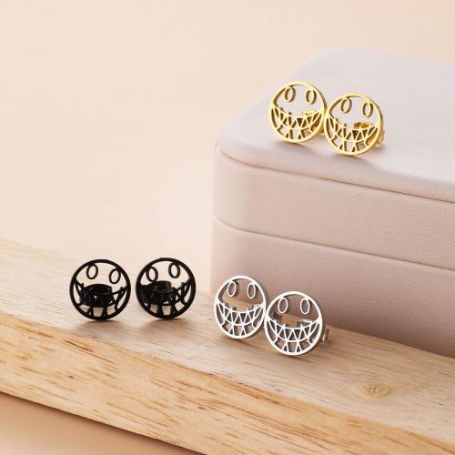 Stainless Steel Stud Earring, 304 Stainless Steel, Round, plated, for woman 
