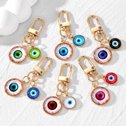 Evil Eye Key Chain, Zinc Alloy, with Resin, plated, fashion jewelry 
