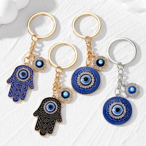 Evil Eye Key Chain, Zinc Alloy, plated, fashion jewelry & enamel & with rhinestone 