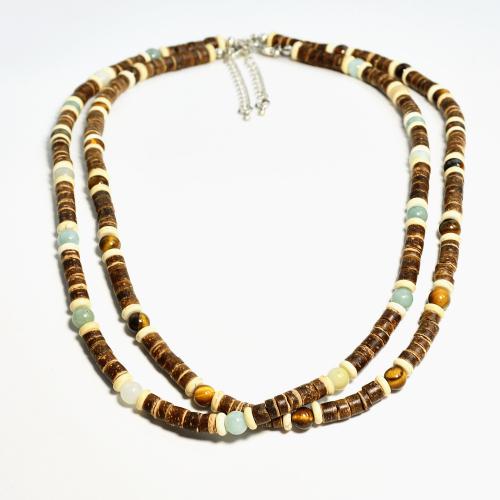 Gemstone Necklaces, Coco, with ​Amazonite​, with 1.9 Inch extender chain, handmade, fashion jewelry & for man Approx 20 Inch 
