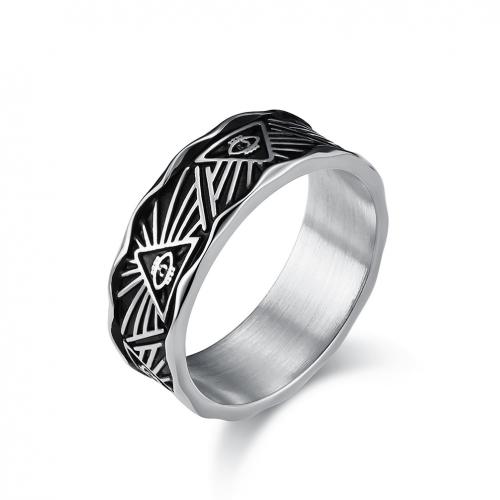 Titanium Steel Finger Ring, Antique finish, Unisex 