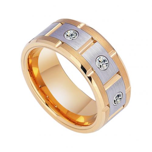 Нержавеющая сталь Rhinestone палец кольцо, Нержавеющая сталь 304, Другое покрытие, Мужская & разный размер для выбора & со стразами, Много цветов для выбора, продается PC