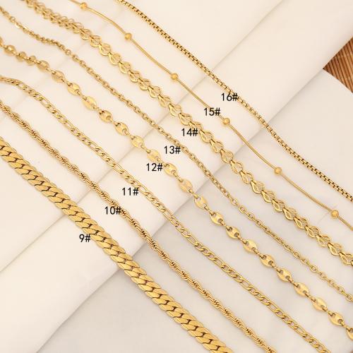 304 Stainless Steel Necklace, gold color plated & for woman 