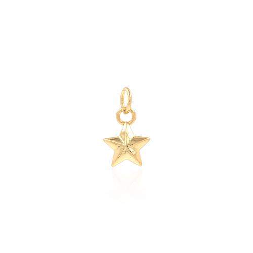 Brass Star Pendants, laiton, étoile, Plaqué or 18K, bijoux de mode & DIY Vendu par PC